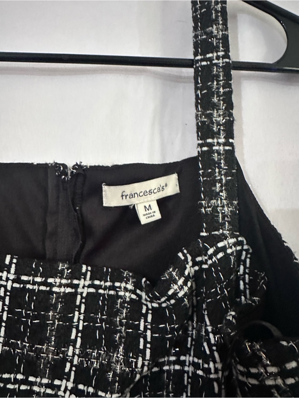 Francesca's Collections Black & White Plaid Mini Dress - Picture 3 of 5